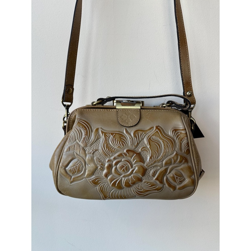 Patricia Nash Gracchi Floral Tooled Leather Satchel Crossbody Bag